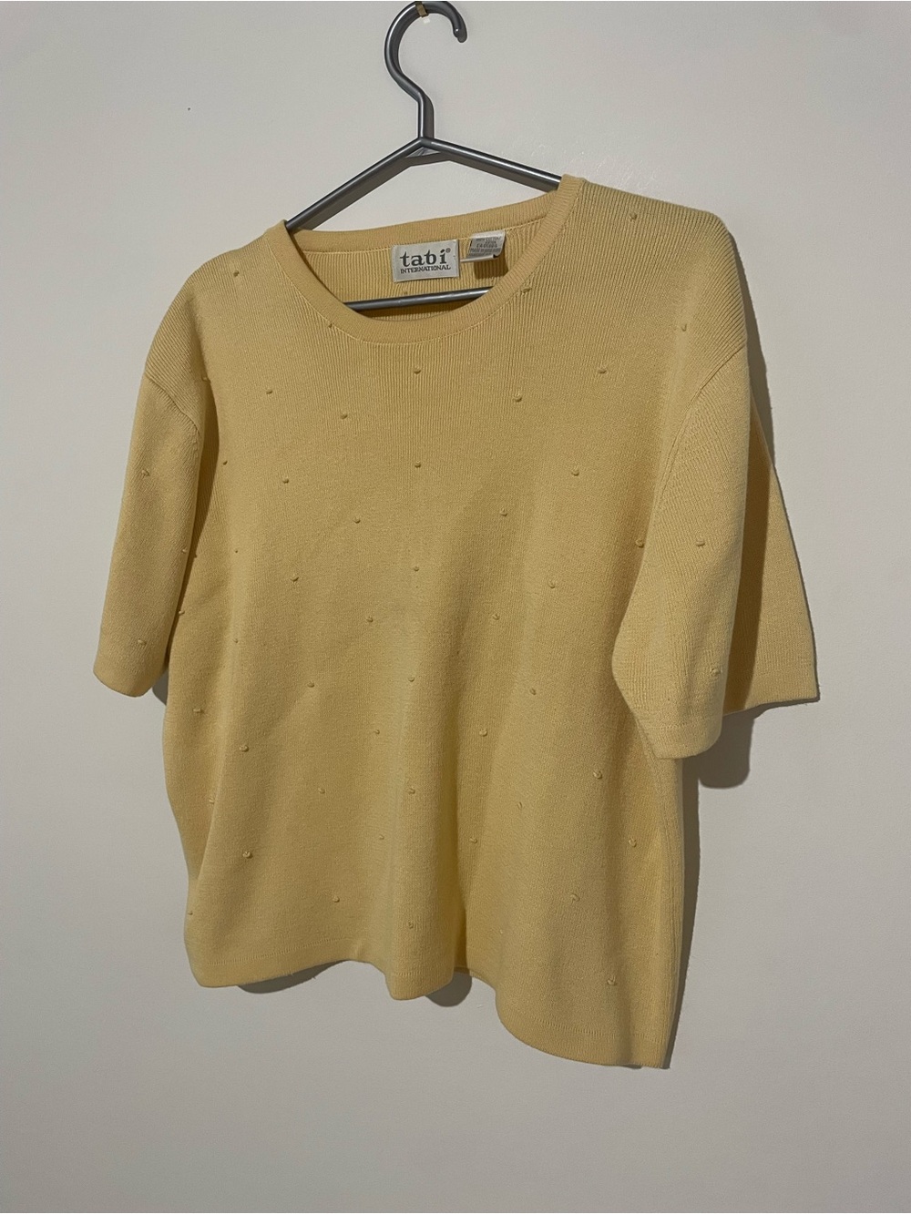Tabi Yellow Short-Sleeve Knit Top